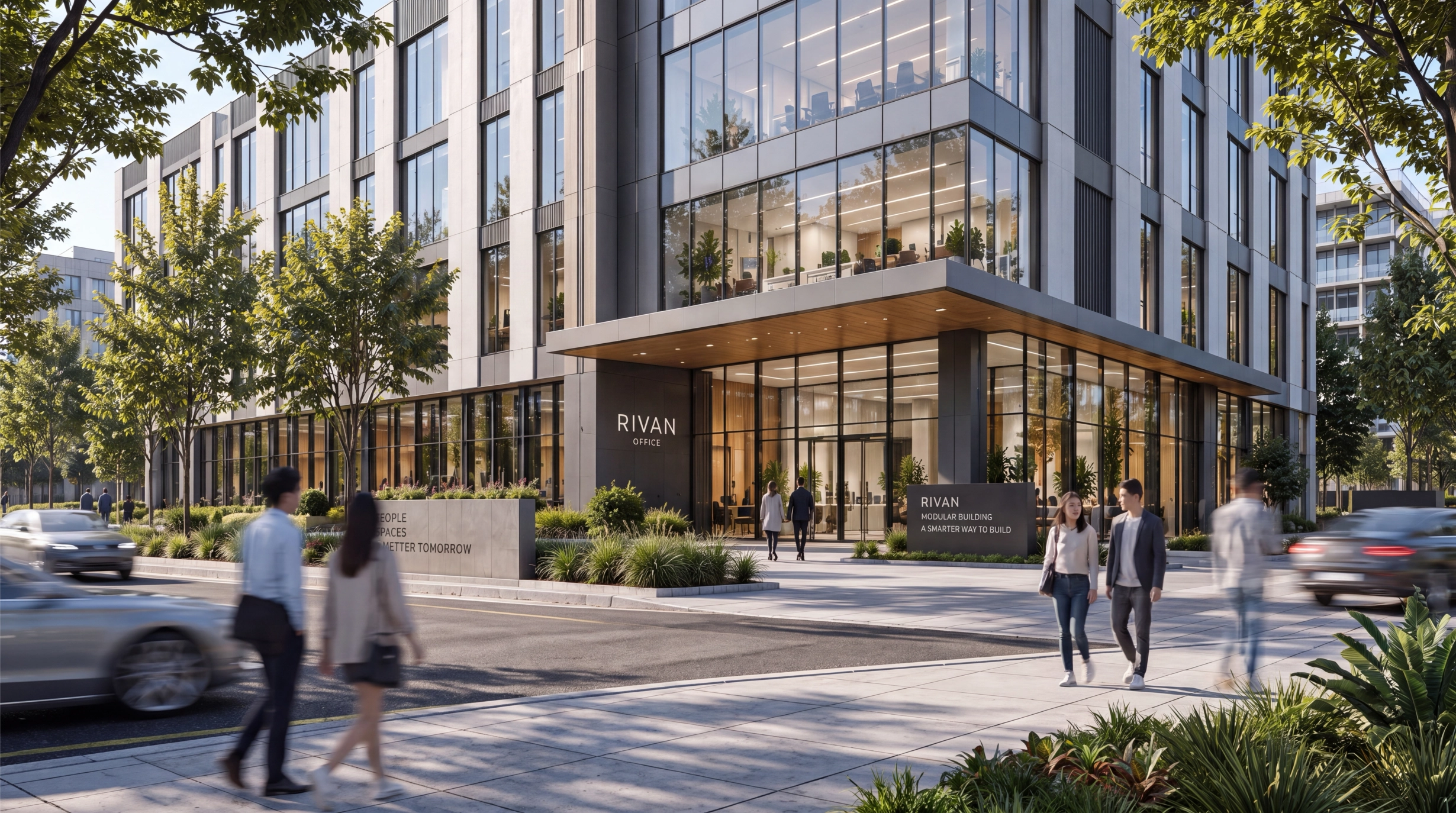 Office building entrance